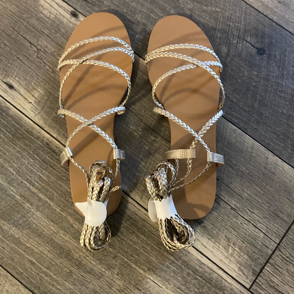 NWT gold gladiator sandals